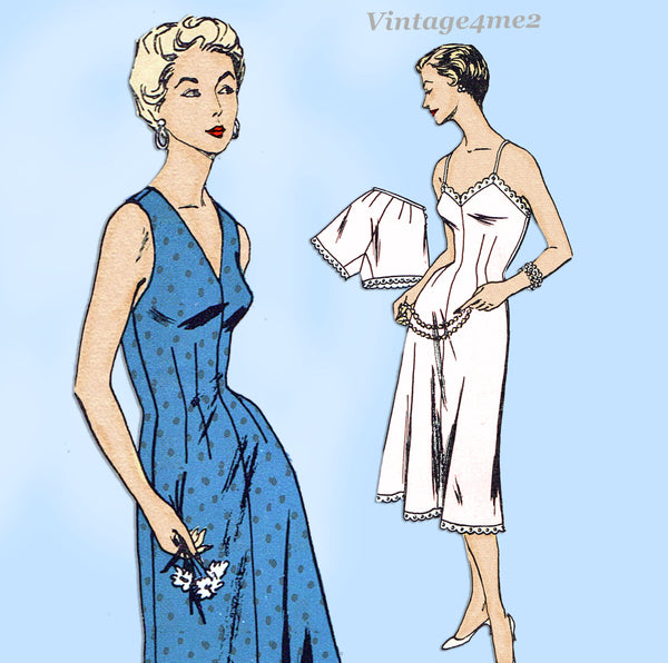 New York 1573: 1940s Uncut Misses Slip & Panties Sz 38 B Vintage Sewing Pattern