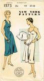 New York 1573: 1940s Uncut Misses Slip & Panties Sz 38 B Vintage Sewing Pattern
