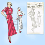 New York 1579: 1930s Uncut Misses Street Dress Size 40 B Vintage Sewing Pattern