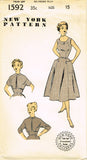 1940s Vintage New York Sewing Pattern 1592 Uncut Misses Sun Dress & Jacket 33 B