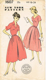 1950s Vintage New York Sewing Pattern 1607 Uncut Misses Rockabilly Dress Sz 34 B