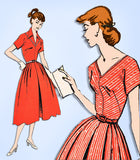 1950s Vintage New York Sewing Pattern 1607 Uncut Misses Rockabilly Dress Sz 34 B