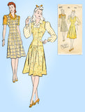 1940s Vintage New York Sewing Pattern 1677 Uncut Misses Jumper Dress Sz 34 Bust