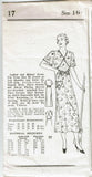 New York 17: 1930s Charming Uncut Misses House Dress Vintage Sewing Pattern