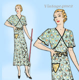 New York 17: 1930s Uncut Misses House Dress Size 32 Bust Vintage Sewing Pattern