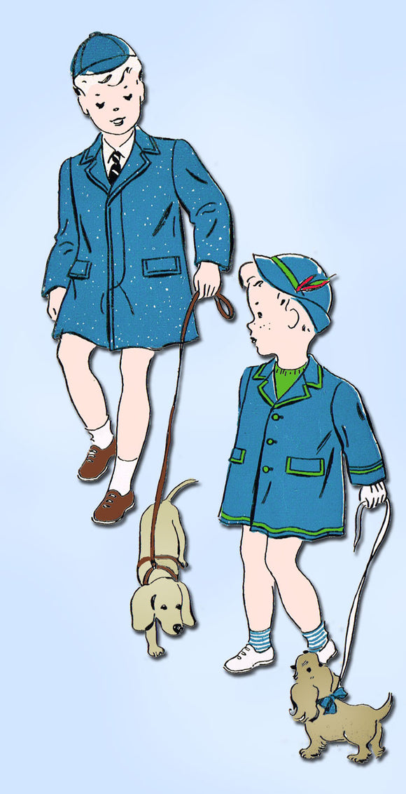 1930s Vintage New York Sewing Pattern 1755 Uncut Baby Boy's Coat Size 2 21 B - Vintage4me2