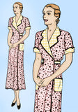 New York 18: 1930s Rare Uncut Misses Hooverette Sz 46 B Vintage Sewing Pattern