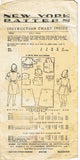 1940s Vintage New York Sewing Pattern 1864 Toddler Girls Scallop Dress Size 6