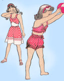 New York 1873: 1940s Toddler Girls Playsuit & Sun Dress Sz 6 Vintage Sewing Pattern - Vintage4me2