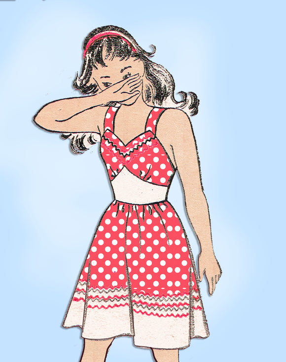 New York 1873: 1940s Toddler Girls Playsuit & Sun Dress Sz 6 Vintage Sewing Pattern - Vintage4me2