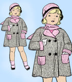 1930s Vintage New York Sewing Pattern 20 Cute Uncut Toddlers Coat Size 4