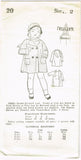 1930s Vintage New York Sewing Pattern 20 Cute Uncut Toddlers Coat Sz 2