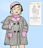 1930s Vintage New York Sewing Pattern 20 Cute Uncut Toddlers Coat Size 4