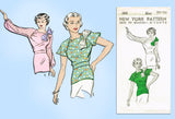 New York 202: 1930s Uncut Glamorous Misses Blouse Sz 34 B Vintage Sewing Pattern