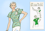 New York 202: 1930s Uncut Glamorous Misses Blouse Sz 34 B Vintage Sewing Pattern