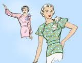 New York 202: 1930s Uncut Glamorous Misses Blouse Sz 34 B Vintage Sewing Pattern