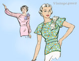New York 202: 1930s Uncut Glamorous Misses Blouse Sz 34 B Vintage Sewing Pattern