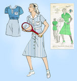 1930s Vintage New York Sewing Pattern 219 Uncut Girls Playsuit & Tennis Dress 10