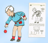 1930s Vintage New York Sewing Pattern 24 Darlin Uncut Easy Toddler Romper Size 6