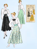 1940s Vintage New York Sewing Pattern 246 Uncut Circle Skirt w Girdle Waist 30 W