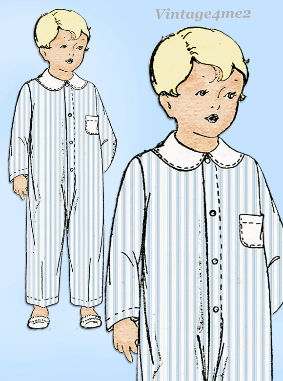 1930s Vintage New York Sewing Pattern 250 Uncut Toddlers Pajamas Size 4