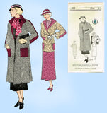 New York 255: 1930s Uncut Misses Swagger Coat Size 31 B Vintage Sewing Pattern