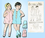 1930s Vintage New York Sewing Pattern 27 Uncut Boys or Girls Combination Size 2