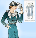 New York 348: 1930s Uncut Misses Street Dress Sz 32 Bust Vintage Sewing Pattern