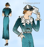 New York 348: 1930s Uncut Misses Street Dress Sz 32 Bust Vintage Sewing Pattern