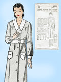 New York 35: 1930s Uncut Nurses Uniform Dress Sz 34 Bust Vintage Sewing Pattern