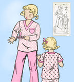 1930s Vintage New York Sewing Pattern 36 Uncut Toddlers 2 Piece Pajamas Size 4