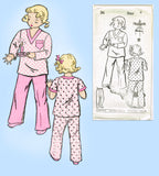 1930s Vintage New York Sewing Pattern 36 Uncut Toddlers 2 Piece Pajamas Size 4
