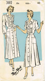 1940s VTG New York Sewing Pattern 382 Uncut Plus Size Nurses Uniform Dress 40 B