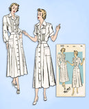 1940s VTG New York Sewing Pattern 382 Uncut Plus Size Nurses Uniform Dress 40 B