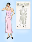 New York 4032: 1930s Rare Uncut Misses Slip Size 36 Bust Vintage Sewing Pattern