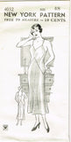 New York 4032: 1930s Rare Uncut Misses Slip Size 48 Bust Vintage Sewing Pattern