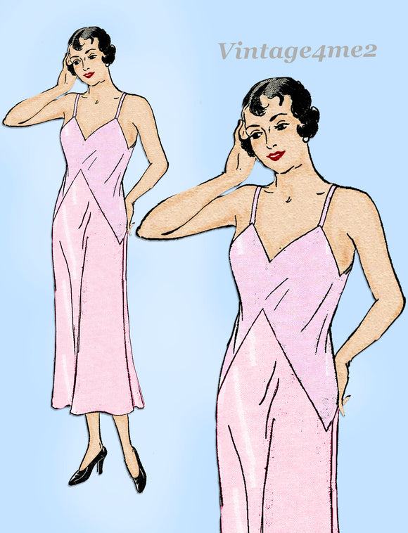 New York 4032: 1930s Rare Uncut Misses Slip Size 48 Bust Vintage Sewing Pattern