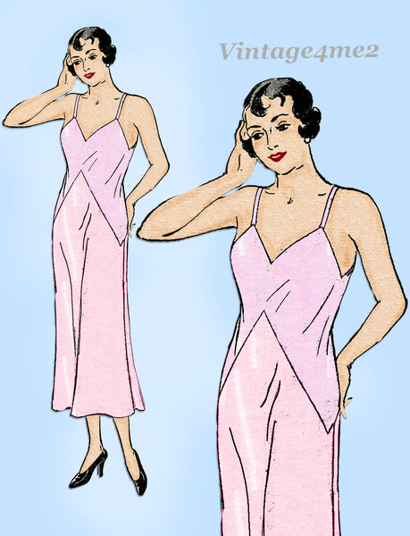 New York 4032: 1930s Rare Uncut Misses Slip Size 36 Bust Vintage Sewing Pattern
