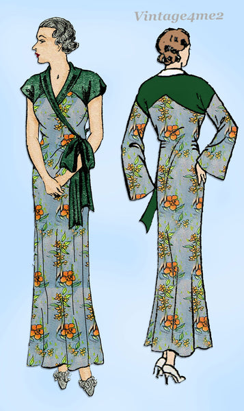 New York 4036: 1930s Glamorous Uncut Misses Negligee 34 B Vintage Sewing Pattern
