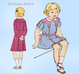 1930s Vintage New York Sewing Pattern 4061 Cute Uncut Toddler Girls Dress Size 4