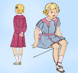 1930s Vintage New York Sewing Pattern 4061 Cute Uncut Toddler Girls Dress Size 4