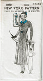 New York 4080: 1930s Uncut Women's Street Dress Size 34 B Vintage Sewing Pattern
