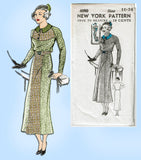 New York 4080: 1930s Uncut Women's Street Dress Size 34 B Vintage Sewing Pattern