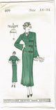 New York 409: 1930s Uncut Misses Slender Coat Sz 34 Bust Vintage Sewing Pattern