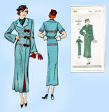 New York 409: 1930s Uncut Misses Slender Coat Sz 34 Bust Vintage Sewing Pattern