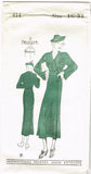 New York 414: 1930s Uncut Misses Slender Coat Sz 34 B Vintage Sewing Pattern