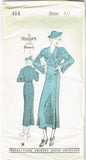 New York 414: 1930s Uncut Misses Slender Coat Sz 40 B Vintage Sewing Pattern