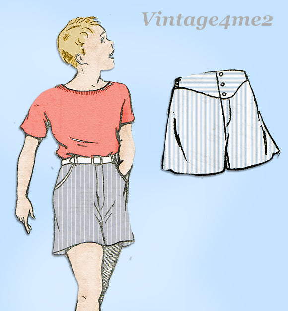 1930s Vintage New York Sewing Pattern 43 Uncut Boys Boxer and Sports Shorts Sz10