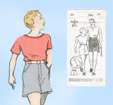 1930s Vintage New York Sewing Pattern 43 Uncut Boys Boxer and Sports Shorts Sz10