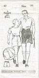 1930s Vintage New York Sewing Pattern 43 Uncut Boys Boxer and Sports Shorts Sz10